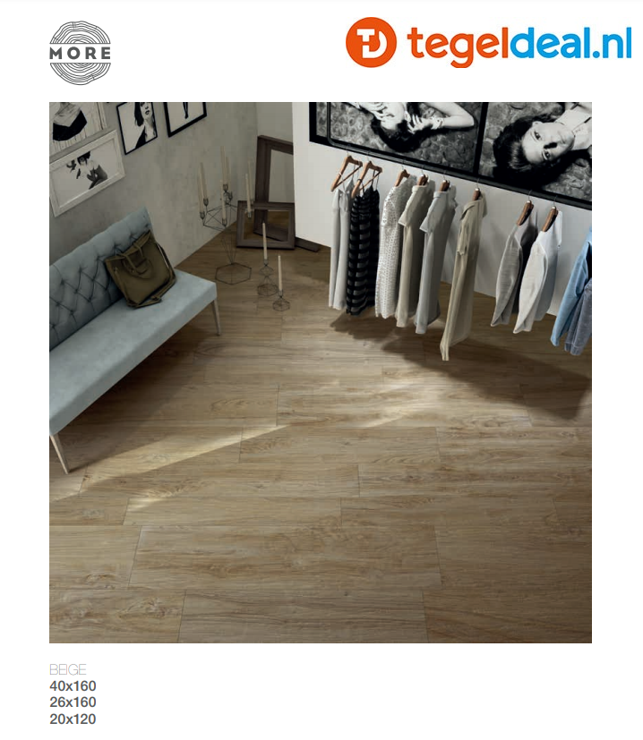 Castelvetro More Beige, 30x120 cm, CMR32R2, houtlook tegels