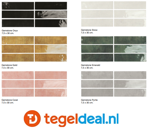 WDT Gemstone SNOW WHITE, 7,5x30 cm, OP VOORRAAD