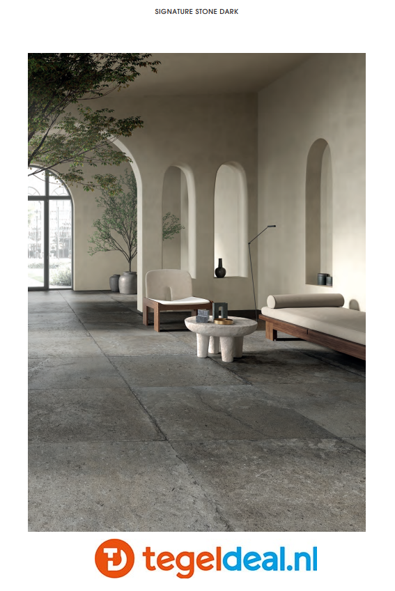 DOM Signature Stone GREY, 90x90x2 cm, natuursteenlook terrastegels