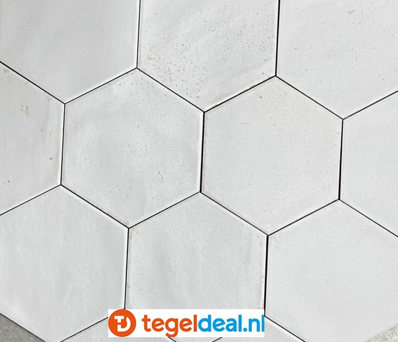 Ribesalbes Hope WHITE mat, 15x17,3 cm hexagon tegels