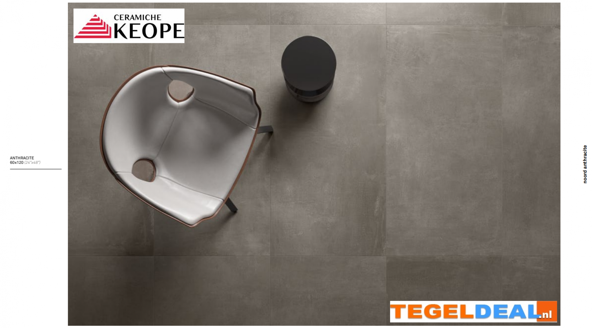 KEOPE Noord Anthracite, 60x60x2 cm K2, terrastegels