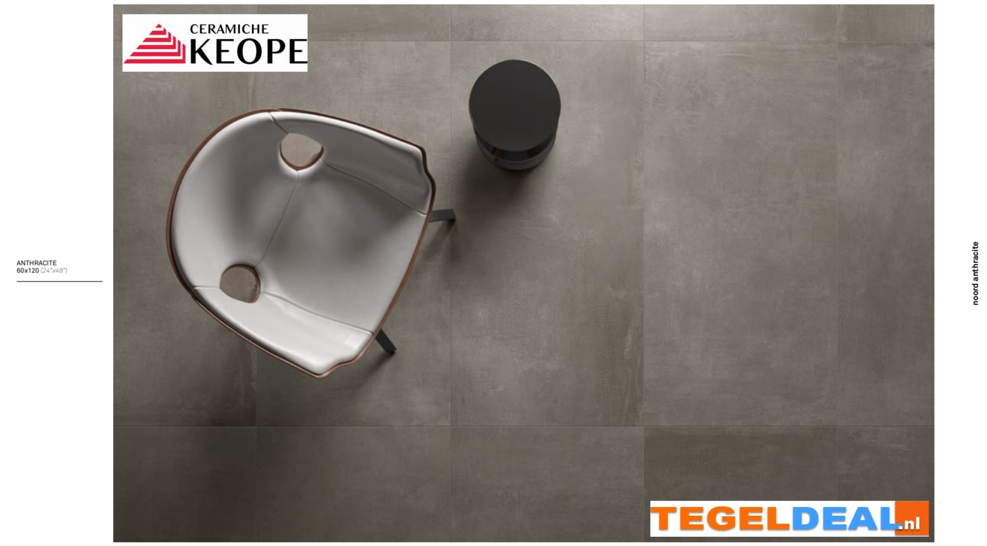 TRT KEOPE Noord Anthracite, 60x60x2 cm K2