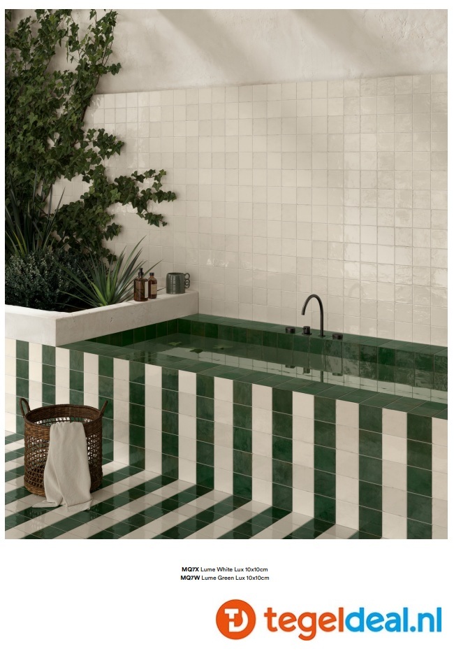 Marazzi Lume GREEN, 10x10 cm 3D Dew, MQ88, wandtegels met reliëf