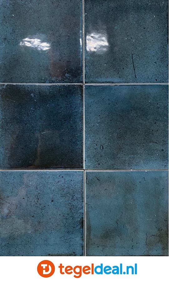 Equipe, Hanoi BLUE NIGHT, 10x10 cm, art. 30012, handvorm wandtegels